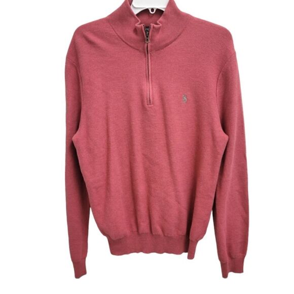 Polo Ralph Lauren Men’s Red Sky Heather 1/4 Zip Pullover Pima Cotton Sweater L - Picture 3 of 8